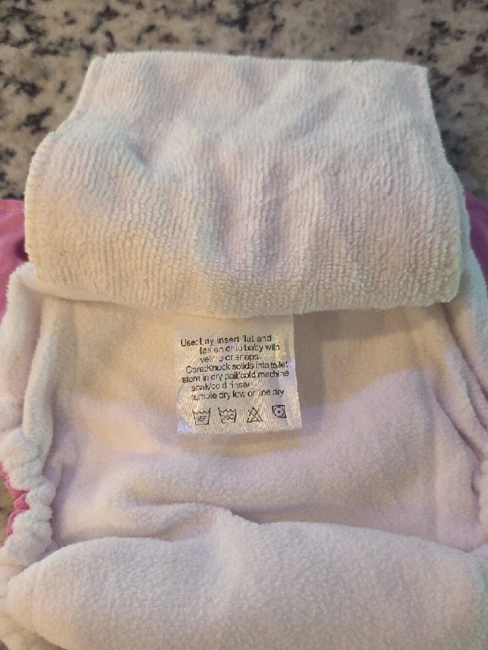 Pink Snap-Closure All-in-One Cloth Diaper O/S